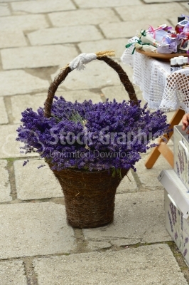 Bunch of lavender on a old wooden background