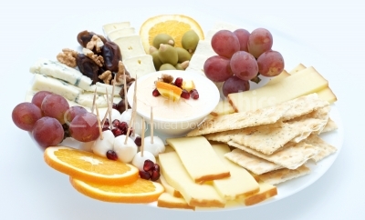 Cheese plate on white plate