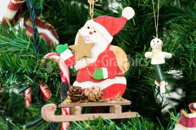 Christmas sledge with Santa Claus