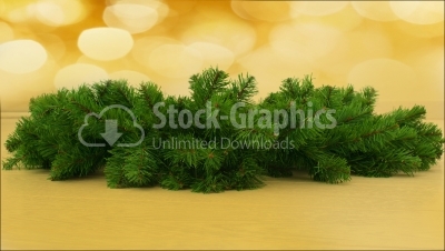 Christmas tree branches with bokeh background
