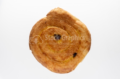 Cinnamon rolls isolated on white background bottom view