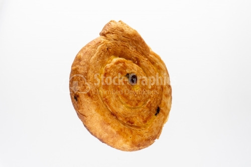 Cinnamon rolls isolated on white background side view