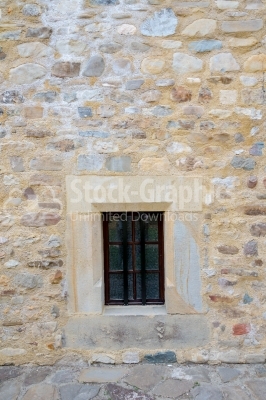 Cloe-up on a wood window in an ancient fort