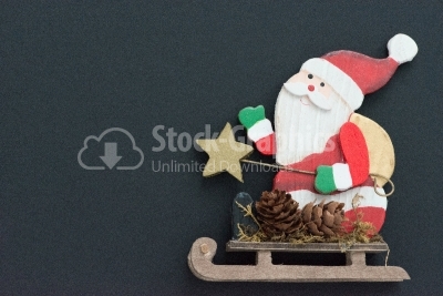 Close up of a composition of Christmas decorations