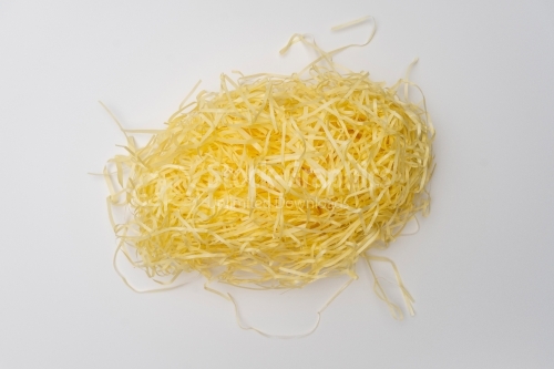 Close up of artificial nest against white background