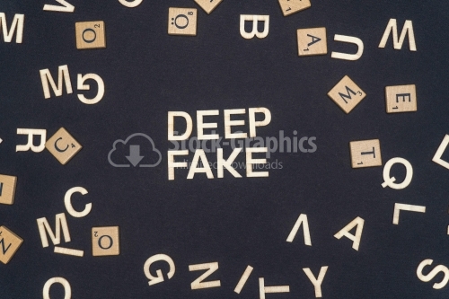 DEEP FAKE word written on dark paper background. DEEP FAKE text for your concepts