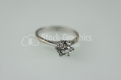 Diamond Wedding Ring isolated on white background. 