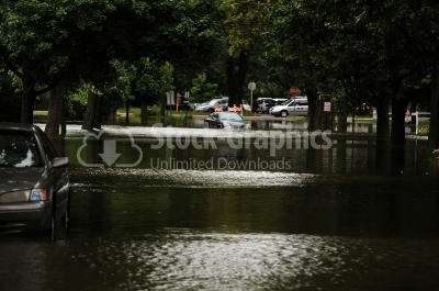 Flooded Car - Stock Image
