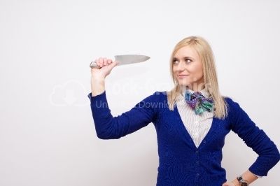 girl with knife