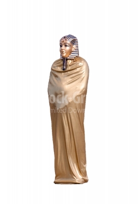 Golden statue of egyptian pharaoh