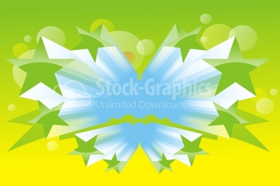 Green and yellow background with stars