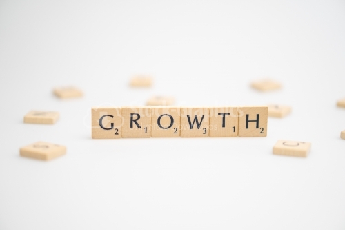 GROWTH word written on white background. GROWTH text on white