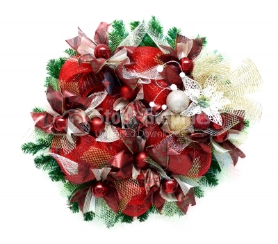 Hand made christmas wreath isolated on white