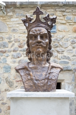 Head sculpture of a military leader