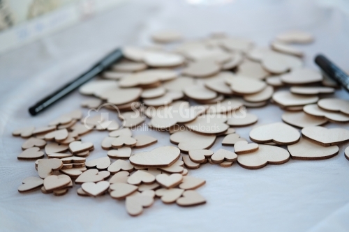 Heart shape from natural tree wooden small hearts