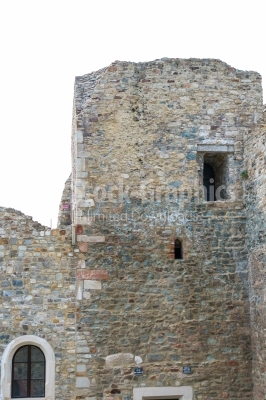 High-Up View of a fortified wall
