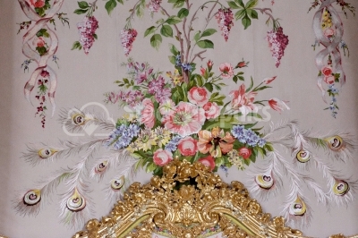 Interior of royal bedroom at Chateau de Versailles (Palace of V