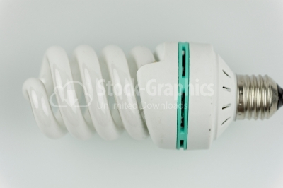 Light bulb on white bakground - Stock Image