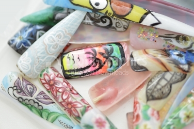Lots of fake artificial nails