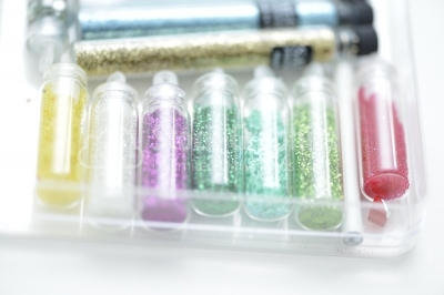 Macro of Tubes with professional colour pigment, closed-up