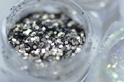 Macro shot of nail glitter