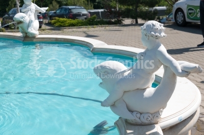 Marble Statues in a water fountain
