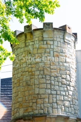 Mediieval stone tower wide angle