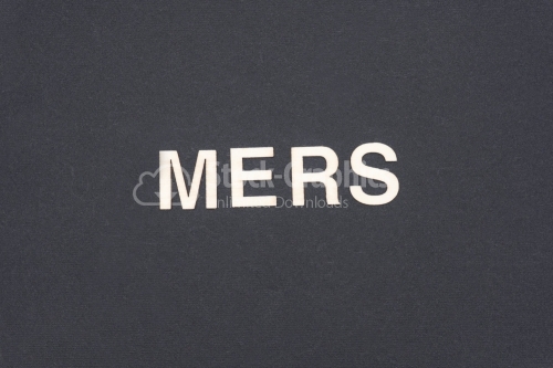 MERS word written on dark paper background. MERS text for your concepts