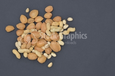 Mixed nuts on dark background