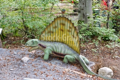 Model of a dinosaur reptile in Dino Parc in Rasnov, Romania