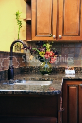 Modern style interior design of a kitchen - sink