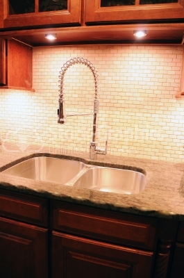 Modern style interior design of a kitchen - sink