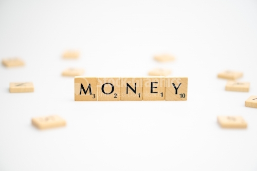 MONEY word written on white background. MONEY text on white