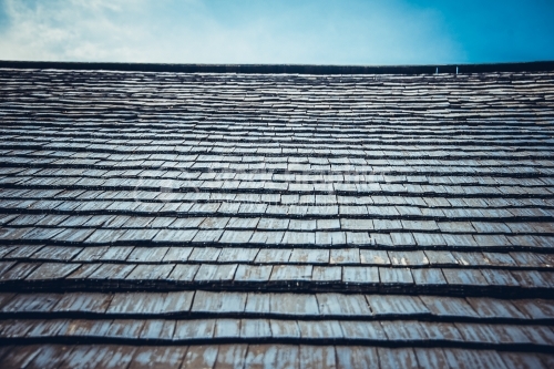 Old wood planks on a roof