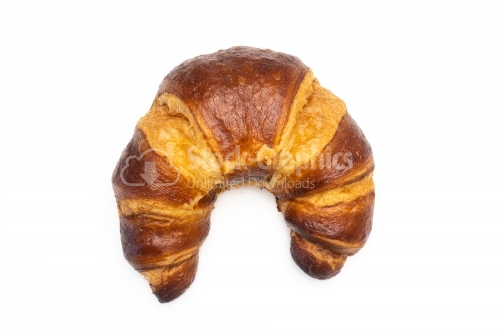 One fresh croissants isolated on a white background