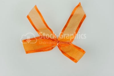 Orange Gift Ribbon & Bow - Stock Image