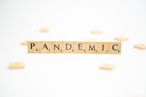 PANDEMIC word written on white background. PANDEMIC text on white