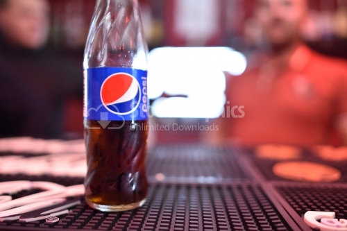 Pepsi bottle on the table