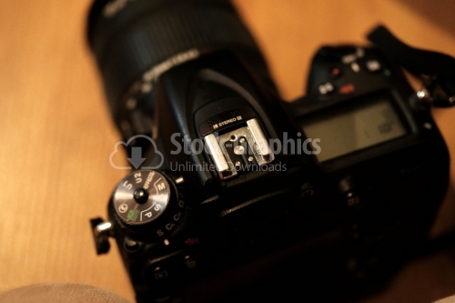 Photo camera viewed from above