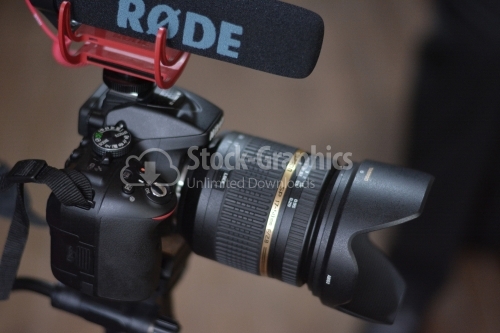 Photo camera viewed from the side