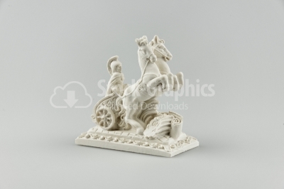 Plaster ornament soldier and horses