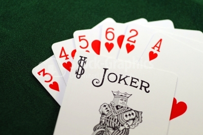 Playing cards - isolated on green background