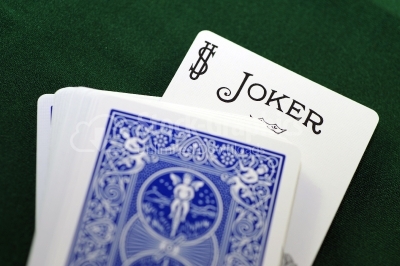 Playing cards - isolated on green background