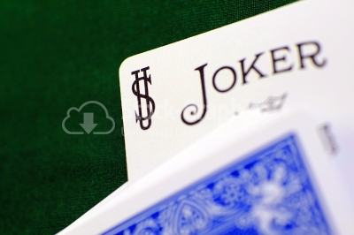 Playing cards - isolated on green background