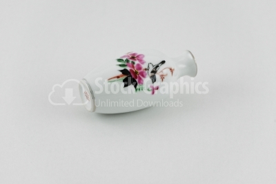 Porcelain flower vase on white 
