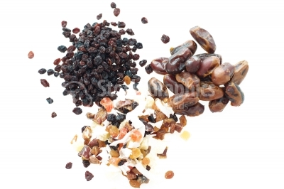 Raisins dried fruits and dates
