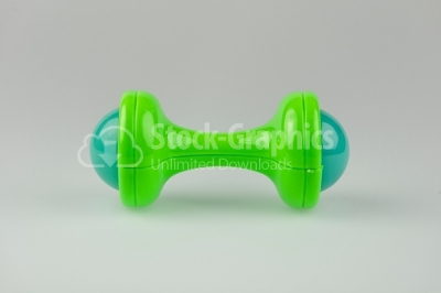 Rattle green and blue - Stock Image