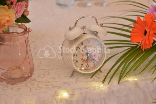 Retro white watch on a nice table