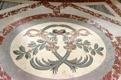 Round Floor marble inside Les Invalides, Paris