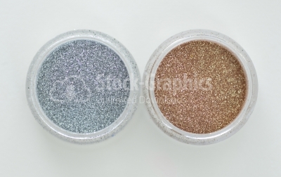 Silver and nail glitter top view